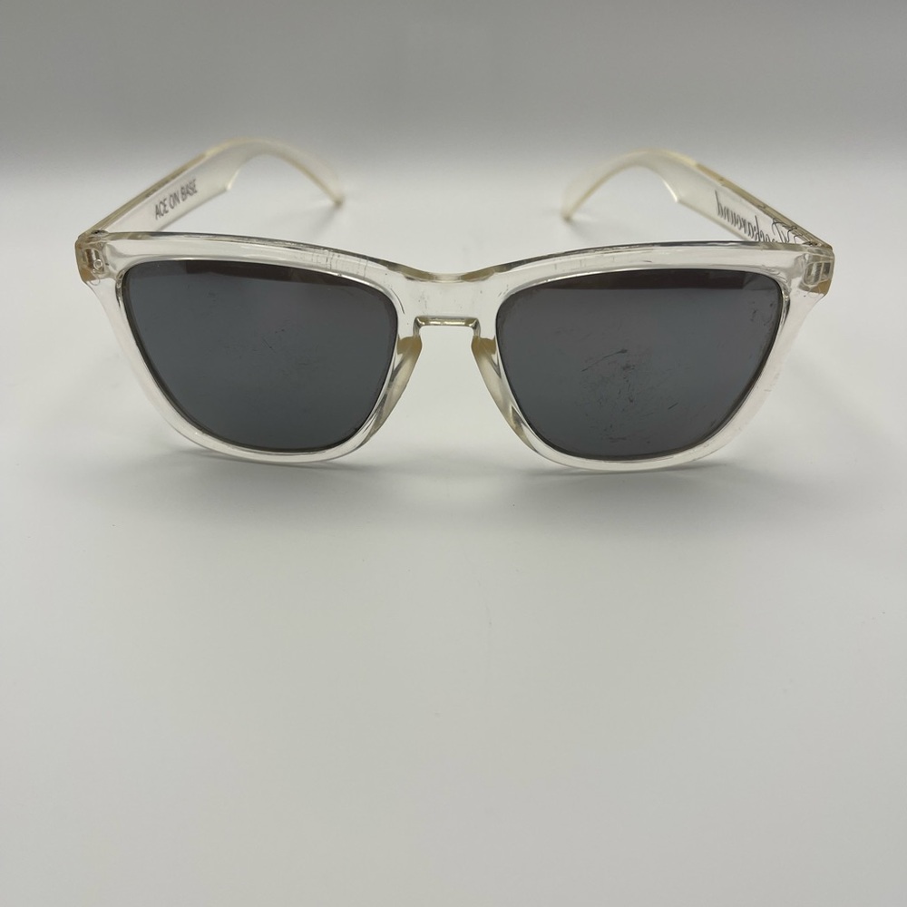 Knockaround Clear Ace on Base Classic Polarized Sunglasses Mirror Lenses Unisex